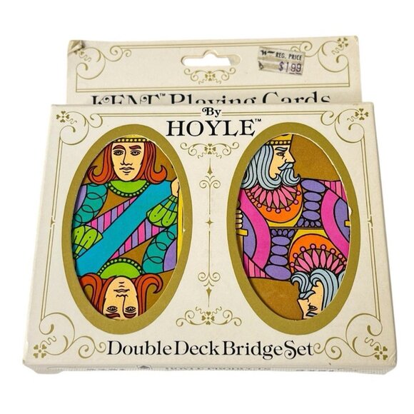 6 Decks Hoyle Kent Double Bridge Set Playing Cards Royal Butterfly Flower - Picture 1 of 7